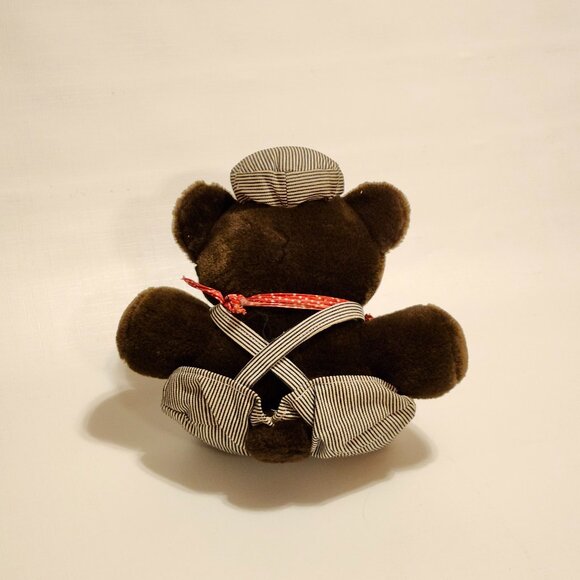 ADORABLE VINTAGE Rocky Mountaineer Rail Tours Plush Bear Engineer Railroad Train - Picture 4 of 4